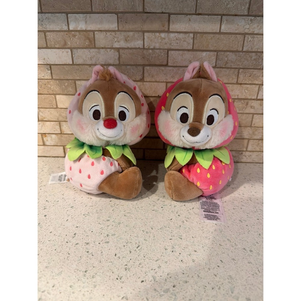 Disney Japan Chip And Dale Strawberry Plush Lot Chip Dale stuffed animal
